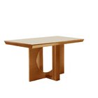 Mesa Tampo Vidro/mdf Frisa Cinamomo/off White