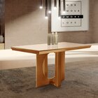 Mesa Tampo Vidro/mdf Frisa Cinamomo/off White