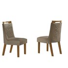 Mesa Tampo Vidro/mdf Frisa Cinamomo/off White