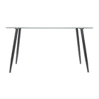 Mesa Taurus Tampo Em Vidro Com Base De Madeira Preta - Or Des