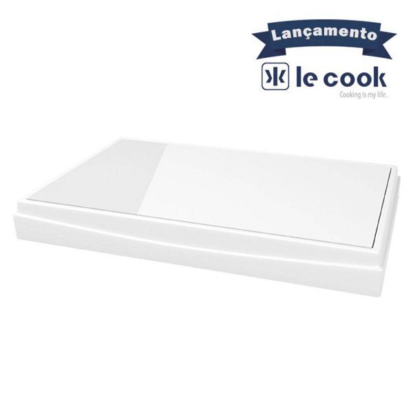 Mesa Termica Fria De Vidro Temperado Branco Le Cook Lc1709