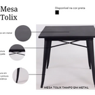Mesa Tolix 80cm + 2 Cadeiras – Conjunto Industrial E Moderno
