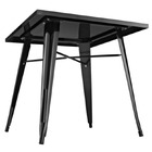 Mesa Tolix Iron 80x80cm Quadrada, Preta, Estilo Industrial Pa