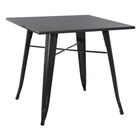 Mesa Tolix Iron 80x80cm Quadrada, Preta, Estilo Industrial Pa