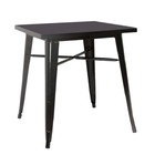 Mesa Tolix Iron 80x80cm Quadrada, Preta, Estilo Industrial Pa