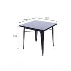 Mesa Tolix Quadrada 80x80cm Em Aço Carbono Com Pintura Eletro