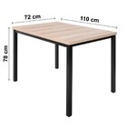 Mesa Tubo 4 Lugares 110x78cm Tampo Mdp Mega Preto/carvalho Mo