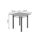 Mesa Tubular 75x75cm Tampo De Madeira 4 Lugares Júlia