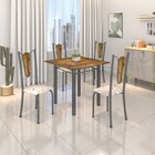 Mesa Tubular 75x75cm Tampo De Madeira 4 Lugares Júlia