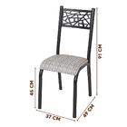 Mesa Tubular Com 4 Cadeiras Em Aço Preto Carvalho Com Estofad