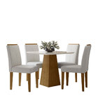 Mesa Turmalina Para Sala De Jantar 04 Cadeiras Âmbar 100% Mdf