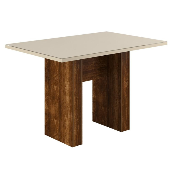 Mesa Urca De 1 20m Rústica Com Vidro Off Sonetto