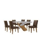 Mesa Valentina 180 Tampo Mdf Canto Reto Com 6 Cadeiras Moniqu