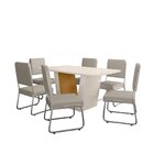 Mesa Viena 160x90cm Tampo Mdf E Vidro Com 6 Cadeiras Monaco O