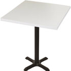 Mesa Virginia 70 Cm Tampo Branco Quadrado Base Ferro Pintado