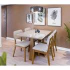 Mesa Wood 1.6 C/ Vidro Retangular - Off White/nature