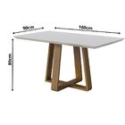 Mesa Wood 1.6 C/ Vidro Retangular - Off White/nature