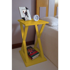 Mesa "X" Lateral de Apoio ou Mesa de Cabeceira Amarelo Laca