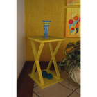 Mesa "X" Lateral de Apoio ou Mesa de Cabeceira Amarelo Laca