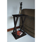 Mesa "X" Lateral de Apoio ou Mesa de Cabeceira Preto Laca