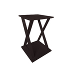 Mesa "X" Lateral de Apoio ou Mesa de Cabeceira Preto Laca