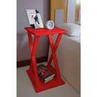 Mesa "X" Lateral de Apoio ou Mesa de Cabeceira Vermelho Laca