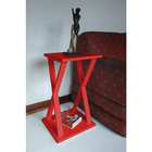 Mesa "X" Lateral de Apoio ou Mesa de Cabeceira Vermelho Laca