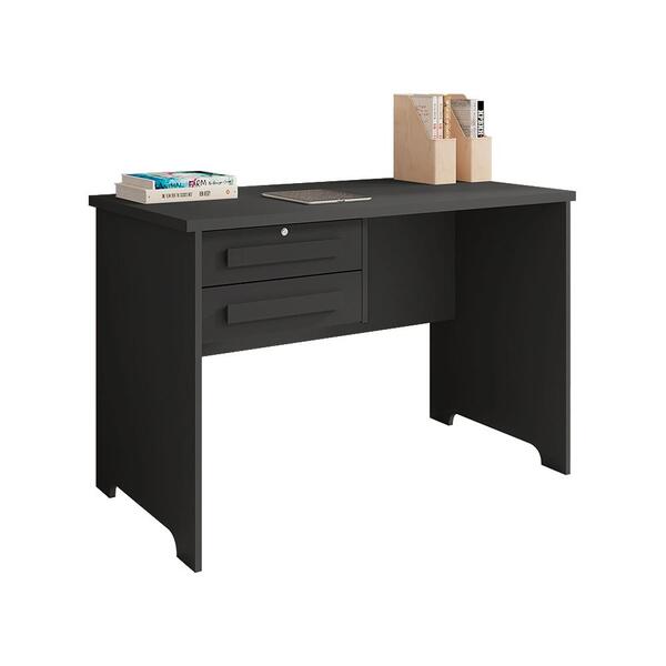Mesa York Com 2 Gavetas Preto Fosco