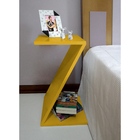 Mesa "Z" Lateral de Apoio ou Mesa de Cabeceira Amarelo Laca