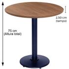 Mesa Zeta 77,50 Cm (altura) Com Tampo Em Mdp Redonda 80 Cm Im