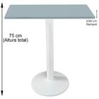 Mesa Zeta Ferro Branco 75 Cm (alt) Disco Redondo Tampo Mdp Qu