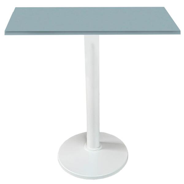 Mesa Zeta Ferro Branco 75 Cm (alt) Disco Redondo Tampo Mdp Qu