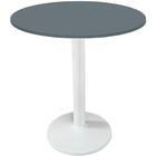 Mesa Zeta Ferro Branco 75 Cm (alt) Disco Redondo Tampo Mdp Re