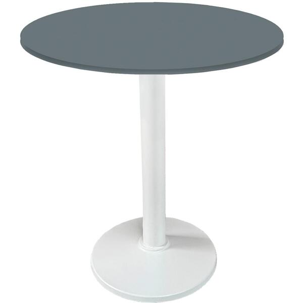 Mesa Zeta Ferro Branco 75 Cm (alt) Disco Redondo Tampo Mdp Re