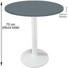 Mesa Zeta Ferro Branco 75 Cm (alt) Disco Redondo Tampo Mdp Re
