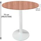 Mesa Zeta Ferro Branco 75 Cm (alt) Disco Redondo Tampo Mdp Re