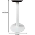 Mesa Zeta Ferro Branco 75 Cm (alt) Disco Redondo Tampo Mdp Re