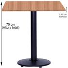 Mesa Zeta Ferro Preto 75 Cm (alt) Disco Redondo Tampo Mdp Qua