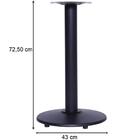 Mesa Zeta Ferro Preto 75 Cm (alt) Disco Redondo Tampo Mdp Red