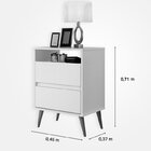 Mesas De Cabeceira 2 Gavetas Lotus Branco