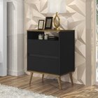 Mesas De Cabeceira 2 Gavetas Lotus Preto/jequitibá