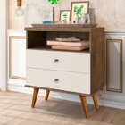 Mesas De Cabeceira 2 Gavetas Status Jequitibá/off White