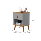 Mesas De Cabeceira Retrô Larissa Yescasa Cinza/nature