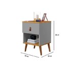 Mesas De Cabeceira Retrô Larissa Yescasa Cinza/nature