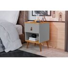 Mesas De Cabeceira Retrô Larissa Yescasa Cinza/nature