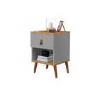 Mesas De Cabeceira Retrô Larissa Yescasa Cinza/nature