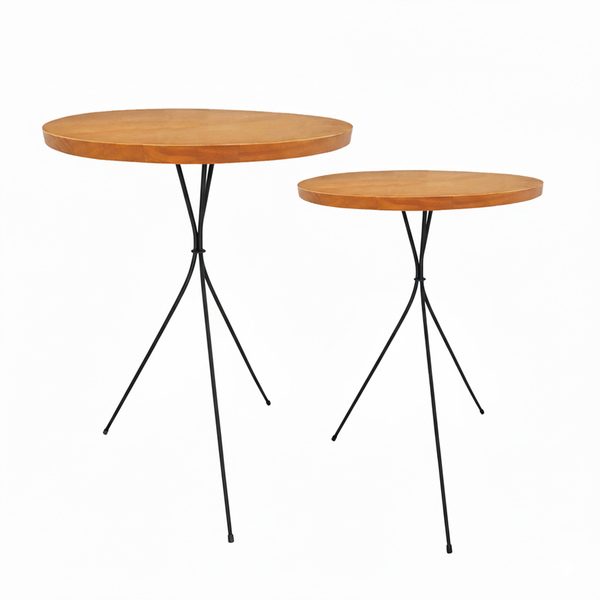 Mesas Redondas Laterais Apoio Sofá Mesinha De Canto Madeira T