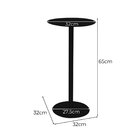 Mesinha Apoio Lateral Sofá Alta Redonda Wing Preto