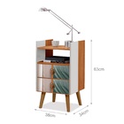 Mesinha Cabeceira Branco/nature 1 Nicho 2 Gavetas C/ Espelho