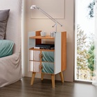 Mesinha Cabeceira Branco/nature 1 Nicho 2 Gavetas C/ Espelho